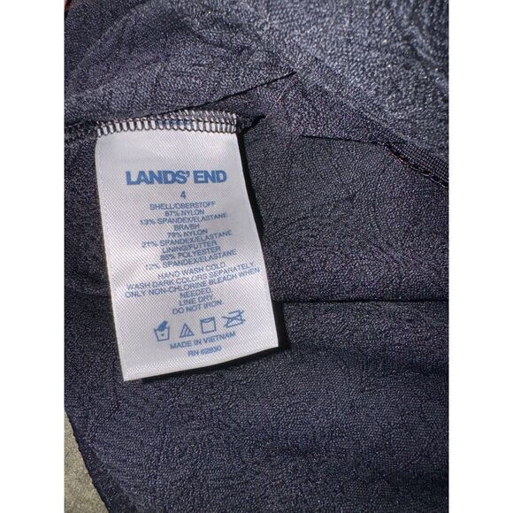 Land's End Paisley Textured Tank Top with Wired/Padded Under bra Sz 4 - Picture 6 of 6